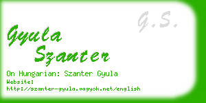 gyula szanter business card